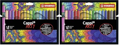 STABILO - Filzstift mit Kappenring - Cappi - ARTY - 2x 18er Pack