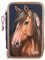 Depesche 12510 Miss Melody Night Horses - Gefüllte 3-Fach Federtasche mit Stepp, Federmäppchen mit Buntstiften, Lineal, Schere uvm., Blau