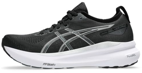 ASICS Damen Gel-Kayano 31 Laufschuhe, Schwarz/Silber, 9,5