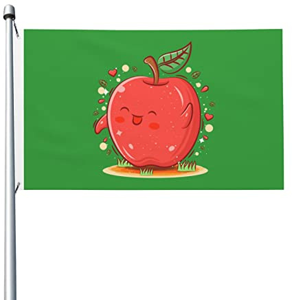 Bannerfahnen Rote Und Flauschige Äpfel Außenbanner Dekoration Saison Flagge Langlebig Flagge Mit Ösen, Für Feiertage, Partys, 90x150cm