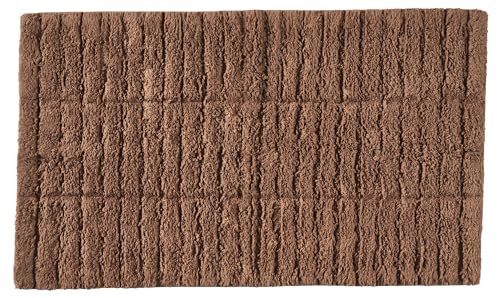 Zone Denmark Tiles Badematte, Badteppich rutschfest, Duschvorleger fürs Badezimmer aus 100% Baumwolle, Waschbar, 80 x 50 cm, Terrakotta
