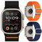 Finoriss Elastische Armbänder Kompatibel mit Apple Watch Ultra 2 49mm, Apple Watch Ultra 49mm, Series 9 8 7 45mm, Series 6 5 4 44mm 42mm, Nylon Stoff Sport Armband