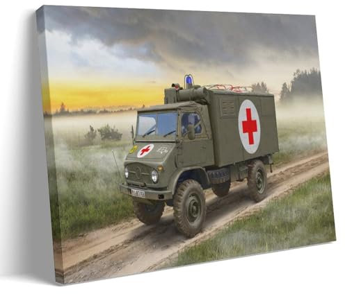 Unimog S 404 Vintage-Poster aus dem Zweiten Weltkrieg, Wohnzimmer-Dekor, moderne ästhetische Wandkunst, Geschenk für Freunde, Bettrahmen-Stil, 60 x 90 cm