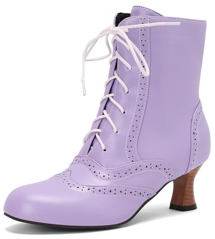 Roimaash Bottines montantes pour femme Vintage Victorian Boots, 132 Violet, 39 EU