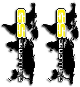 WARFEL Zubehör Motorrad Reflektierende Felge Wasserdichtes Reifen Koffer Notizbuch Für B&M&W R 1200 Gs Adventure Weltkarte Moto Logo R1200GS Aufkleber