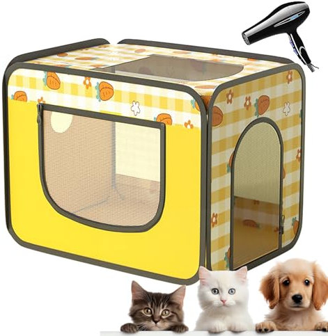 Caja Secadora para Mascotas,Caja Secadora Plegable para Gatos con Secadora,Bolsa De Secado Rápido Tienda De Campaña para Baño Y Aseo De Perros,Caja Secadora para Gatos Voladores Antipelo para Gatos