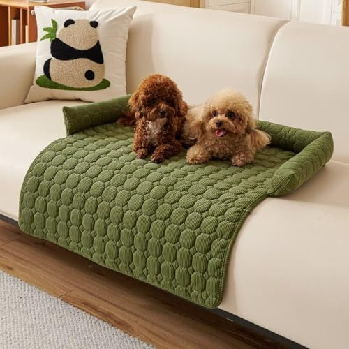 Hundedecke Katzendecke Waschbar, Hundematte rutschfest, Weiche Warme Haustier Haustier Sofakissen, Katzendecke für Katzen, Sofaschutz Hundekissen, Hundebett für kleine Hunde, 75×75cm, Grün