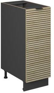 Vicco Apothekerschrank Fame-Line, Eiche Paneel, 30 cm | MDF-Front · Ohne Arbeitsplatte · Höhenverst. Füße · Metallgriffe · Metall-Vollauszüge