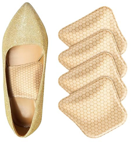 QKEPCY 4 Pezzi Solette Ortopediche Supporto Arco Plantare Soletta In Gel Plantari Per Fascite Plantare Plantari Piede Piatto Plantare Piede Cavo Per Donna e Uomo(Beige)