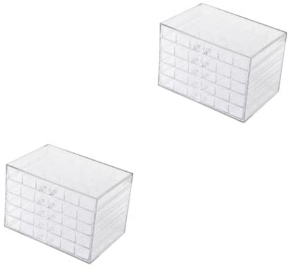 DIYEAH 2stücke Maniküre Aufbewahrungsbox Für Nagelkunst Fächer Transparentes Design Organizer Für Nageltips Schmuck Und Bastelbedarf Zur Geordneten Aufbewahrung