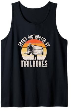 Easily Distracted By Mailboxes Postal Worker Mail Tank Top