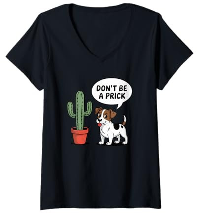Donna Jack Russell Terrier non essere un amante dei cani Cactus Prick Maglietta con Collo a V
