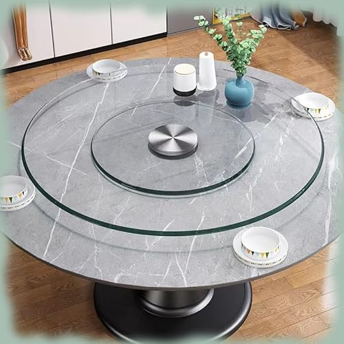 GSKFXJ Großer Drehtablett Lazy Susan Gehärtetem Glas Drehbar Servierplatte Für Esstisch, 60cm 80cm Rund Transparentem Tischplatte Drehplatte, Stabil Silent(70CM(28in))