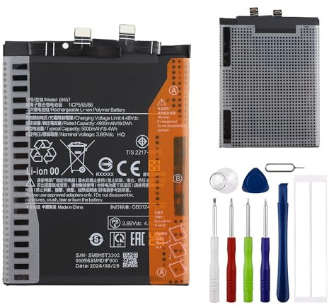 E-yiiviil Batterie de rechange BM5T-A 5000 mAh/3,89 V compatible avec Xiaomi 13T, 2306EPN60G, Poco X6 Pro, 2311DRK48G, avec outils