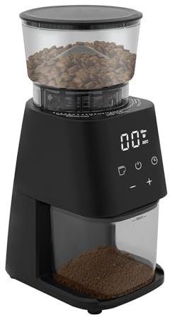 Macinacaffè elettrico da 150 W, display LCD, velocità 350 – 450 rpm, capacità contenitore per fagioli 300 g, marce regolabili 30 per l'uso a casa, bar, centri commerciali, ecc