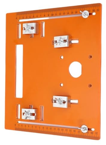 Wakects Placa Base de la Máquina de Corte de Carpintería, Placa Base de Sierra Circular de 0-19 Cm Rango de Corte de 28x25 Cm Marcado de Escala Clara para Carpintería