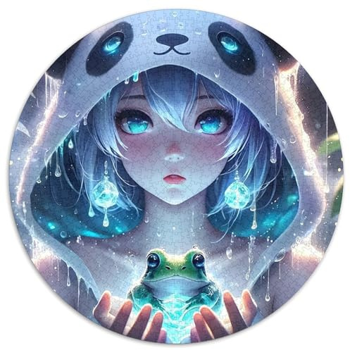 Frosch Rundes 1000 Puzzle Puzzle Rund Puzzle Kreative Kunst Geschenke Für Erwachsene Kinder Puzzle Erwachsene Anspruchsvoll 1000pcs (67.5x67.5cm)