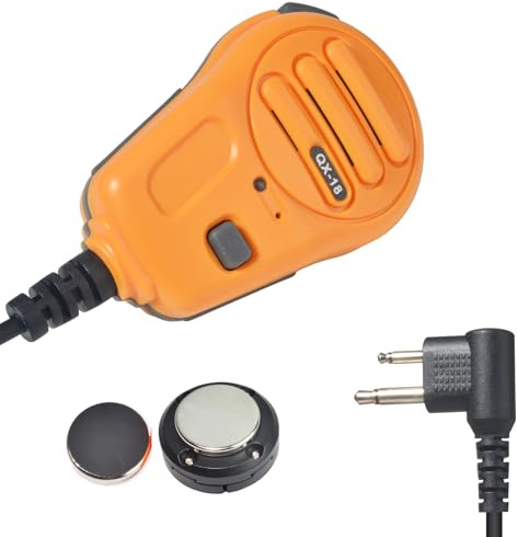 UAYESOK Handheld Radio Speaker Mic, 2 Pin Walkie Talkie Shoulder Microphone with Magnetic Mic Holder for Motorola DP1400 CP040 PD405 PD505 Hytera 2 Way Radios with PTT for Mobile Warehouse (Yellow)