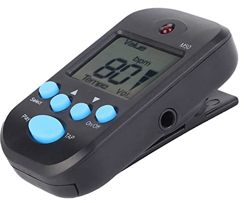 CHICIRIS Mini-Digital-Metronom mit Rhythmus-Beat – Praktische Klemme und Lanyard-Loch – für Musiker Aller Niveaus, Schwarz