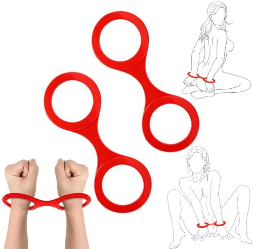 LINKWAY Silikon Handschellen Kostüm Prop, 2 Stück Handcuffs zum Fesseln Sexspielzeug für Paare, flexible Gummi Party Spielzeug für Halloween Cosplay Slip On sichere Gummi Silikon Handschellen