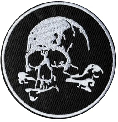 Schwarz-Weiß Totenkopf Patch, Patches Klett Totenkopf Taktische Tactical Moral Hook and Loop Applique for DIY Kleidung Rucksäcke Gear Hat Backpack Jackets