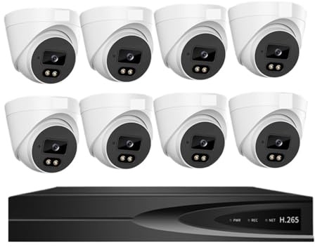 AMRTTWY Home Security Camera, CCTV Camera Systems, POE Video Surveillance Ultra HD 8MP NVR Recorder 8CH Security Cameras Kit Dual Light Smart IP(14CH 8MP)