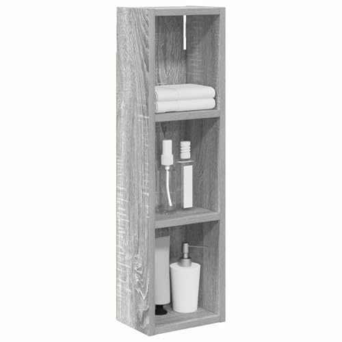 vidaXL Badezimmer-Wandschrank Sonoma-Grau 20 x 14 x 70 cm