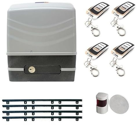 KIT completo profesional Motor puerta corredera VDS SIMPLY para puertas de hasta 600kg + 4 mandos a distancia + fotocélula espejo + 4 mtrs de cremallera de Nylon con tornillos