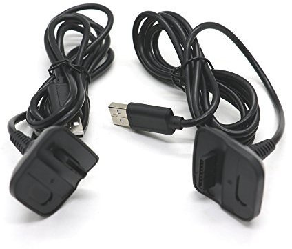 Gonioa 2 Pcs USB Charging Cable for Xbox 360 Controllers, Black