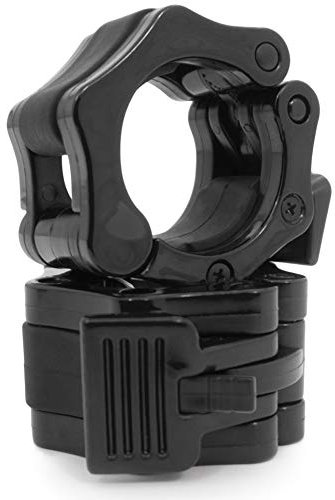 ProsourceFit Olympic Barbell Clamp Collars Quick Release Pair of 2-inch Durable Barbell Clips for Strength Training, Weightlifting, Powerlifting, Black