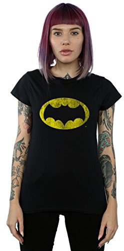 DC Comics Women's Batman TV Series Distressed Logo T-Shirt Black Medium