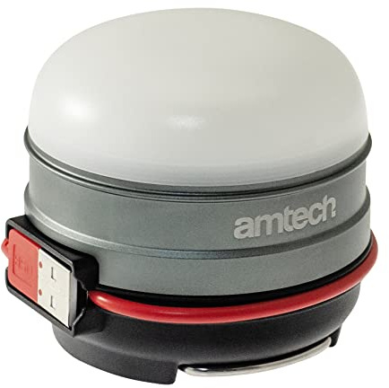 Amtech S8210 Multi-Function Power Bank Rechargeable Camping Lantern with USB and SOS Feature, Charges Mobiles