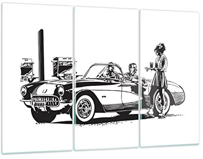 ARTTOR Glasbild 165x110cm Wandbild Glasdruck Schwarz-Weiß Menschen - 3680