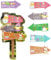 VEYLIN 12 Pack Easter Hunt Arrows Kids Party Home Decoration Easter Garden Egg Game Sign Directions