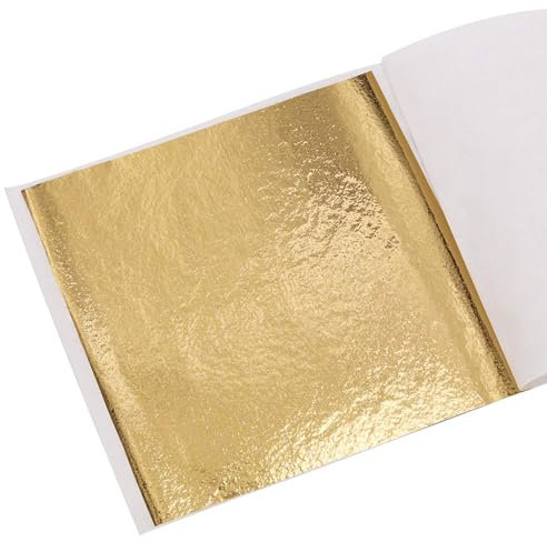 KINNO Imitation Blattgold 100 Stück 8x8.5cm Kunsthandwerk Kunstprojekt Möbel Gemälde Wand DIY Gold B Gold
