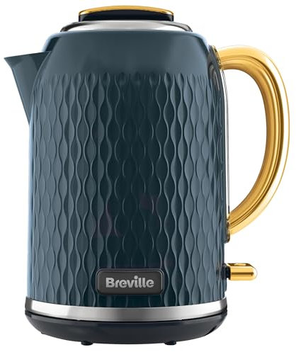 Breville Curve Navy Electric Kettle | 1.7L | 3KW Fast Boil | Navy & Gold [VKT171]