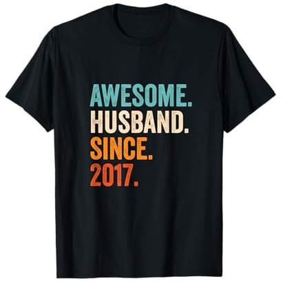 Awesome Husband Since 2017 8th wedding anniversary 8 years T-Shirt