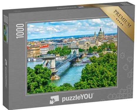 puzzleYOU: Puzzle 1000 Teile „Kettenbrücke über der Donau in der Stadt Budapest, Ungarn“ – aus der Puzzle-Kollektion Ungarn