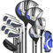 Komplettes Golfschläger-Set für Herren, 12-teilig, inklusive Golf-Treiber #3 Fairway-Hölzer, 4 & #5 Hybrid, 6-9 Eisen, Pitching & Sand Wedge, Putter und Golftasche