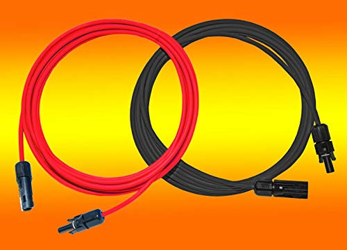 2 x 50,0m Solarkabel je rot und schwarz 6mm2 inkl. montierter Solarstecker von bau-tech Solarenergie GmbH