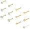 ZS 12 Stück 20G Nasenstecker Ringe – Chirurgenstahl L Form Nasenpiercing Stecker CZ Nase Piercing Schmuck für Damen Herren (Gold, Gerade)