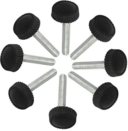 20 Stück M4 x 16 Außengewinde Rändelschraube Handfestziehschraube schwarz Kunststoffgriff Knauf Klemmschraube