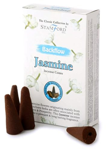 Puckator Stamford Backflow Incense Cones - Jasmine Scented - Spiritual Incense Cone - Zen Meditation Gifts - Organic Cone Insence - Insense - Mythical - Incense Burner Cones - Scented Cones - 12Pcs