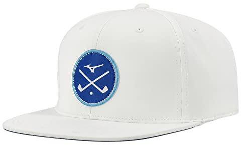 Mizuno Damen Crossed Clubs Snapback Hat Golfmütze, Weiss/opulenter Garten, Einheitsgröße
