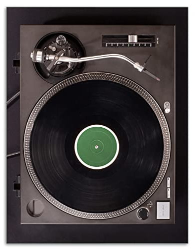 Wallario Herdabdeckplatte/Spritzschutz aus Glas, 1-teilig, 40x52cm, für Ceran- und Induktionsherde, Plattenspieler von Oben