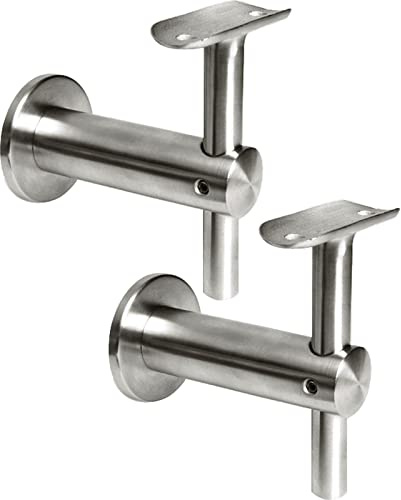 SO TOOLS 2 x Edelstahl Handlaufträger, höhenverstellbarer Handlaufhalter, V2A, für Ø 42,4 mm Handlauf