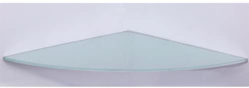 Euro Tische HOOZ Glas Eckregal aus Sicherheitsglas 75 x 75 x 0,6 cm Viertelkreis - weiß