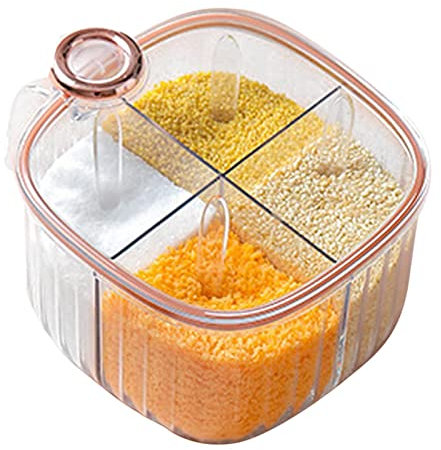 astound 4 in 1 Gewürzbehälter - Klare Gewürzgläser Gewürzbehälter - Feuchtigkeitsbeständige Gewürzflaschen mit Deckel und Löffel, Gewürzbehälter für die Küche