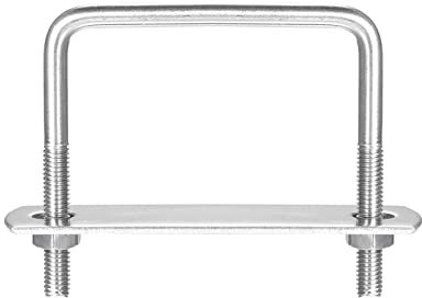 sourcing map Square U-Bolts, 62mm(2.44) Inner Width 60mm Length M6 304 Stainless Steel U Clamp Bolt with Nuts and Plates, for Boat Trailer