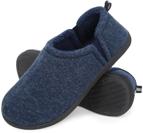 Snug Leaves Pantofole uomo in finta lana comode e calde scarpe da casa invernali Marineblau,44/45